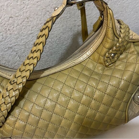 BRIGHTON  STOCKADE Quilted  Patent Leather Satchel HandBag shoulder bag - Picture 10 of 15